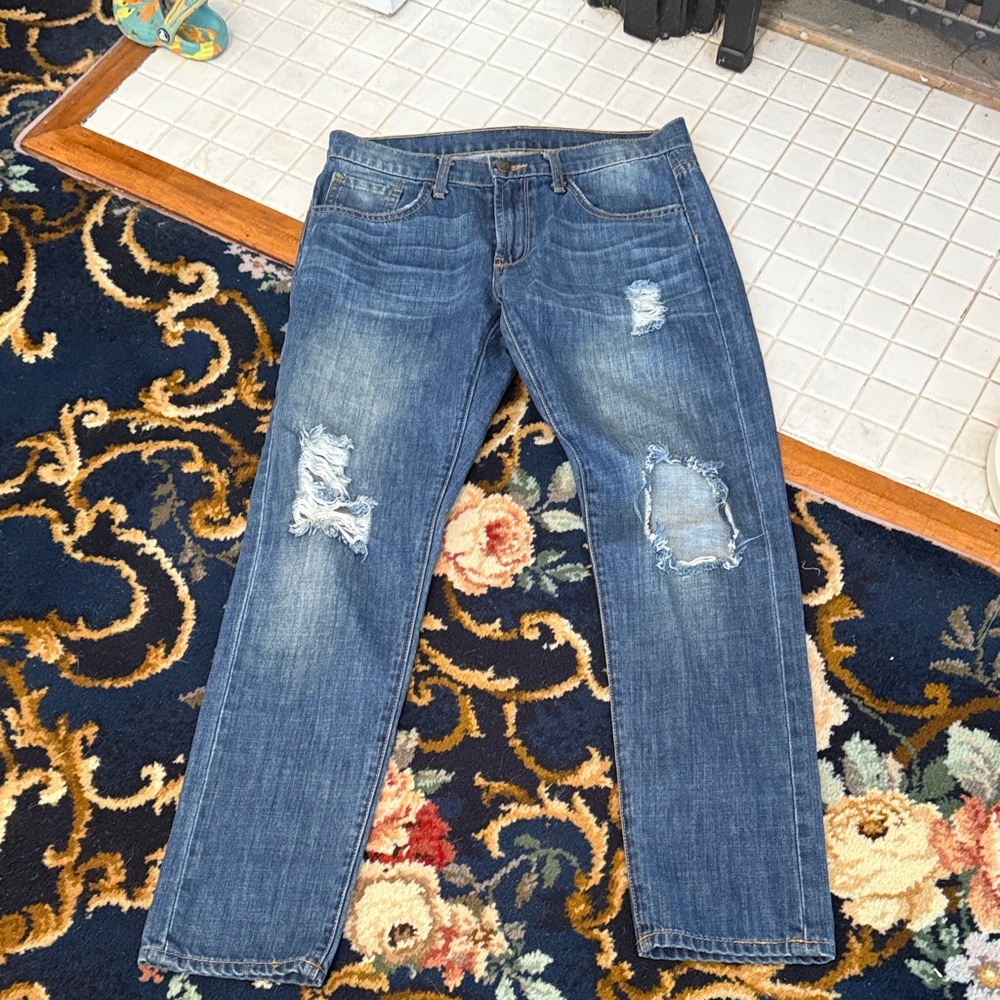 Sadie & Sage Distressed Blue Boyfriend Jeans- worn maybe twice